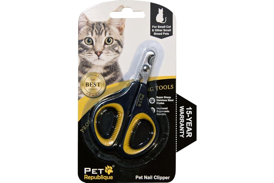 Cat Nail Clippers by Pet Republique – Professional Stainless-Steel Nail Clipper for Cats, Kittens, Hamster, Rabbits, Birds, & Small Breed Animals Claw Trimmer
