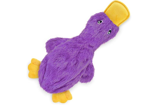 Best Pet Supplies Crinkle Dog Toy for Small, Medium, and Large Breeds, Cute No Stuffing Duck with Soft Squeaker, Fun for Indoor Puppies and Senior Pups, Plush No Mess Chew and Play - Light Purple