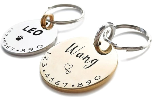 Cats Dogs ID Tags Personalized Lovely Symbols Pets Collar Name Accessories Simple Custom Engraved Products for Extra Small Four Legged Child Necklace Chain Anti-Lost Shiny Stainless Steel Charm