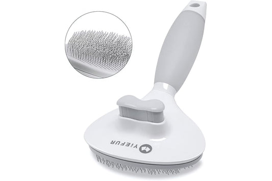Cat Hair Brush,Cat Brush for Shedding,Soft Silicone Self Cleaning Brush for Short and Long Haired Cats for Grooming and Shedding White