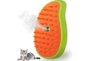 Cat Steam Brush, 3 In 1 Steamy Pet Brush, Silicone Massage Dog Hair Remover Comb, Spray Mist Grooming Brush for Indoor Kittens (Mango Green)