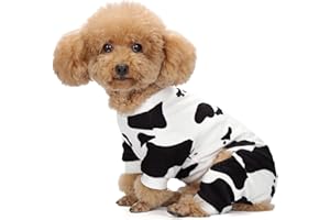 Adorable Cow Print Dog Pajamas – Lightweight, Cozy Four-Legged Outfit for Small to Large Dogs and Cats, Soft and Snuggly Pet Wear for Everyday Comfort and Cuteness.XS