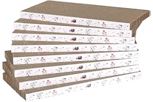 8 Packs in 1 Cat Scratch Pad, Cat Scratcher Cardboard,Reversible,Durable Recyclable Cardboard, Premium Scratch, Suitable for Cats to Rest, Grind Claws and Play