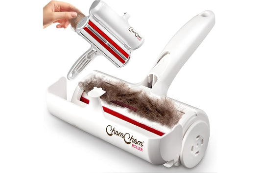 Chom Chom Roller Pet Hair Remover and Reusable Lint Roller - ChomChom Cat and Dog Hair Remover for Furniture, Couch, Carpet, Clothing and Bedding - Portable, Multi-Surface Fur Removal Tool
