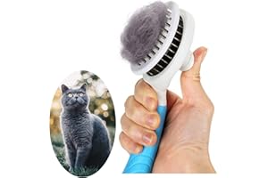 Cat Self Cleaning Slicker Brush, Pets Skin Friendly Grooming Brushes for Shedding Dogs Cats Hair Easy to Remove Loose Undercoat with Long or Short Hairs Pet Massage Tool All Hair Type - UPGRADED