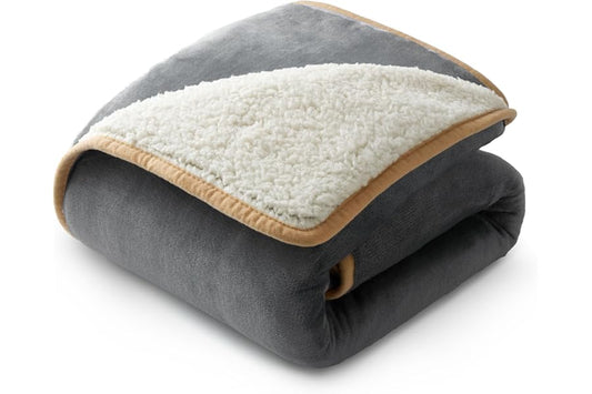 Bedsure Waterproof Dog Blankets for Small Dogs - Small Cat Blanket Washable for Couch Protection, Sherpa Fleece Puppy Blanket, Soft Plush Reversible Throw Furniture Protector, 25"X35", Grey