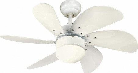 30" Turbo Swirl White Finish Ceiling Fan with LED Light